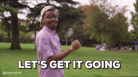 Animated meme of a man pumping his fist saying Let's get it going