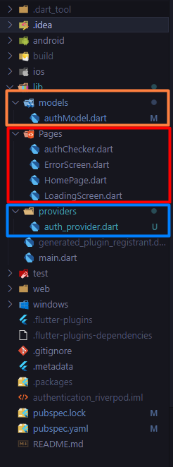 VS Code file explorer showing models, Pages, and providers folders in the project
