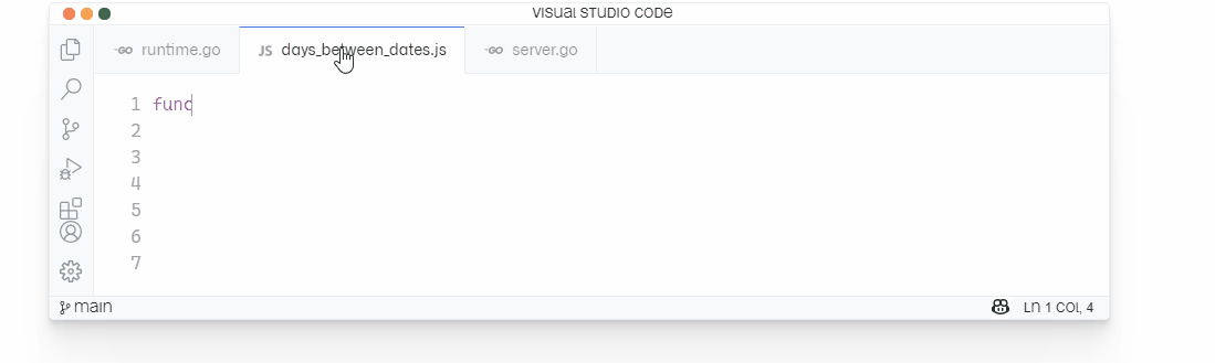 Copilot suggesting a JavaScript function inside VS Code