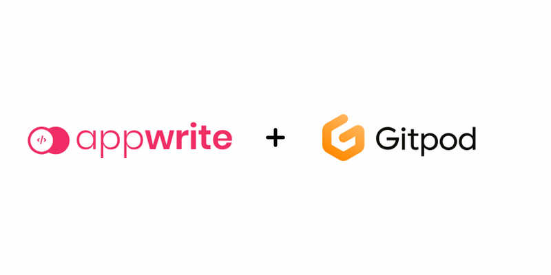 Appwrite and Gitpod logos side by side joined by a plus sign