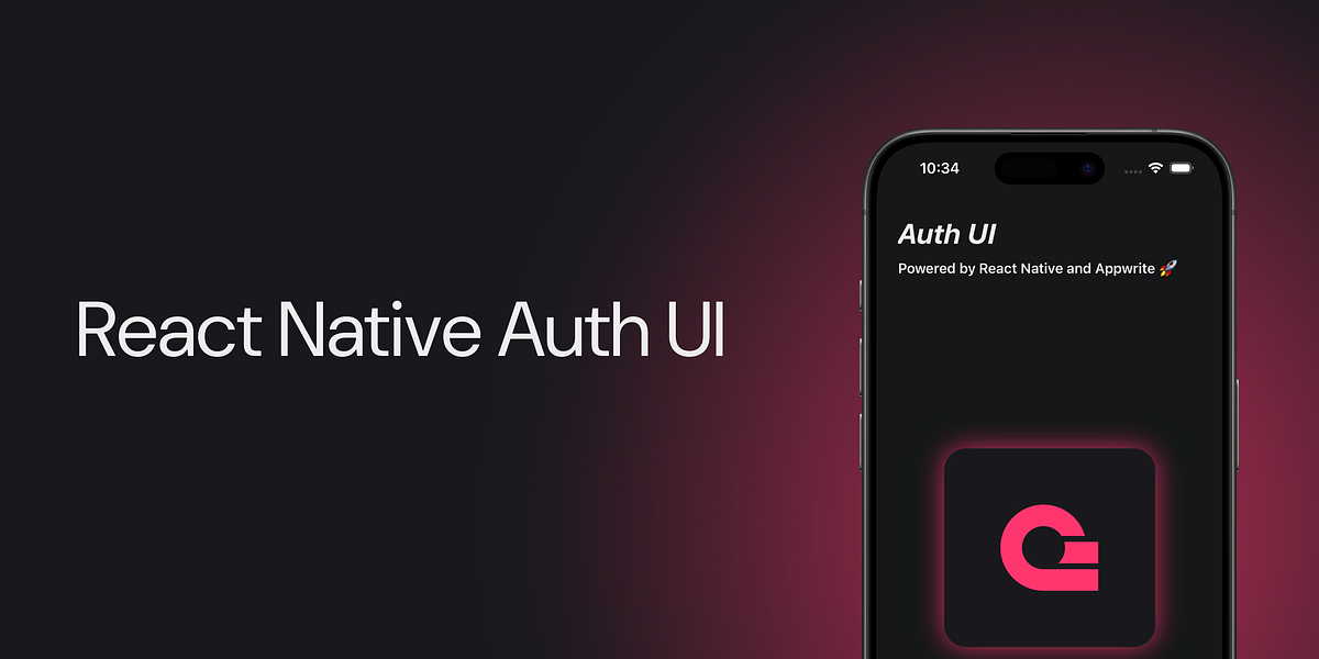 React Native Auth UI banner with an iPhone showing the Appwrite-powered app